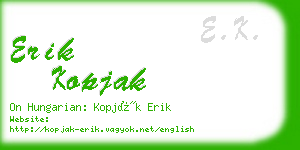 erik kopjak business card